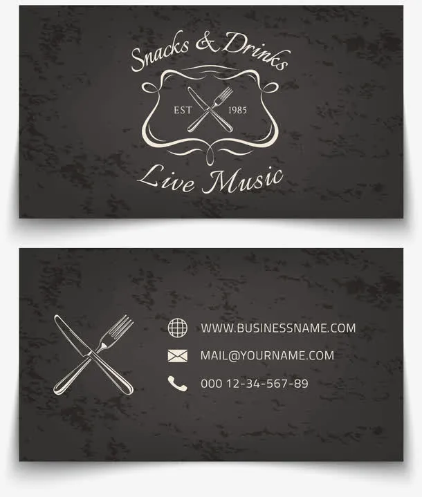 矢量黑色个性名片免抠