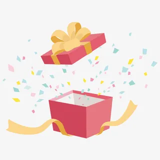 打开的礼盒免抠