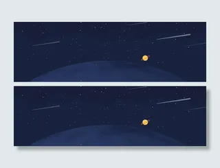 蓝色卡通星球背景高清