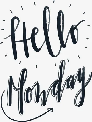 手写英文你好周一免抠