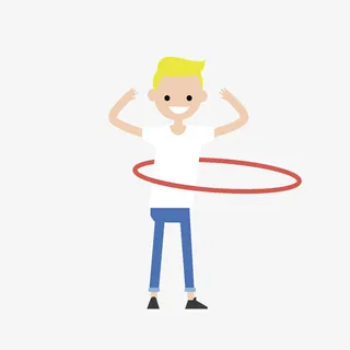 透明背景扭腰转身