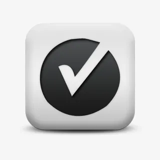 磨砂白广场图标符号形状对号固体免抠