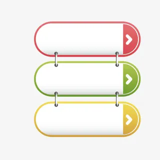 彩色圆弧标签免抠