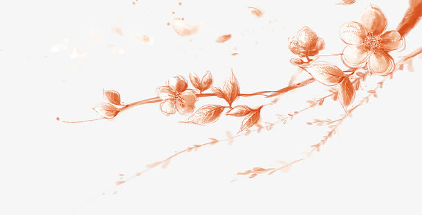 彩绘桃花图片免抠