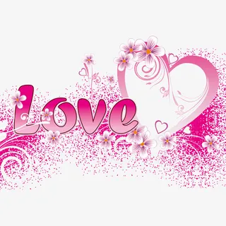 浪漫爱心底纹免抠