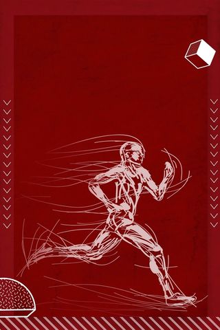 奔跑红色简约运动宣传psd高清