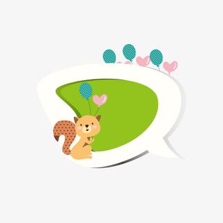 动物卡通边框语音框免抠