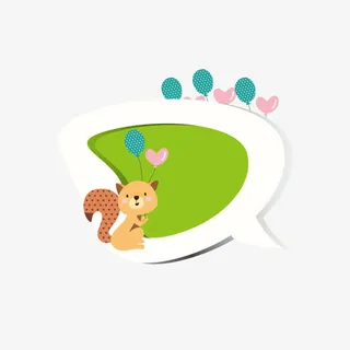 动物卡通边框语音框免抠