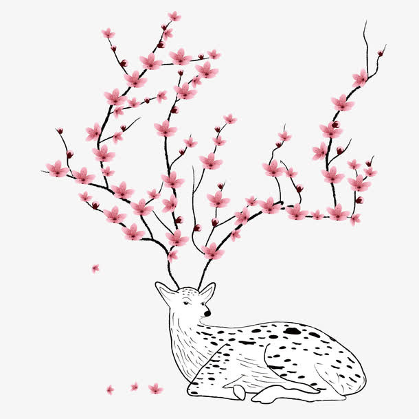 矢量梅花鹿免抠