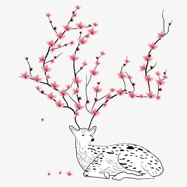 矢量梅花鹿免抠
