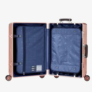 打开的拉杆旅行箱实物图免抠