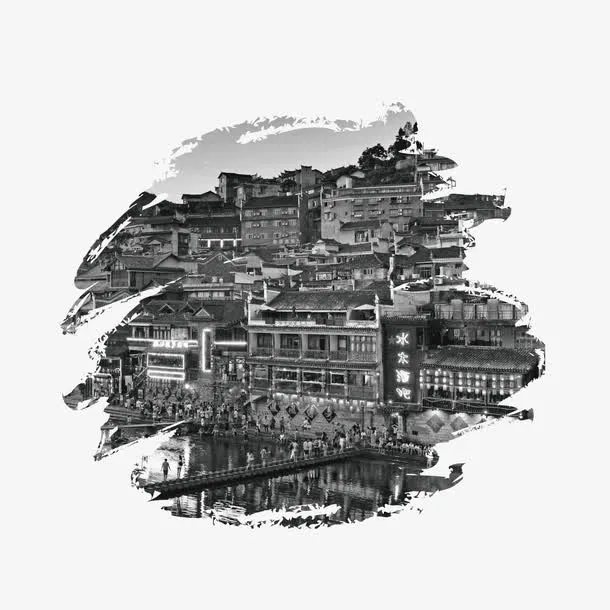 黑色建筑免抠