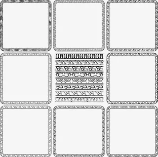 时尚欧式花纹花边框免抠