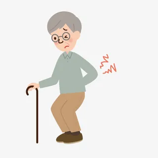 手绘卡通小人图片人物图案 拄拐免抠