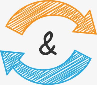 橙色简约箭头图案免抠