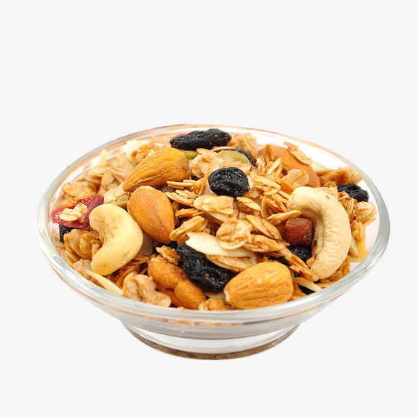 混合坚果水果干麦片素材免抠
