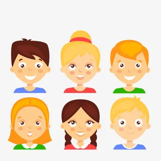 矢量儿童头像免抠
