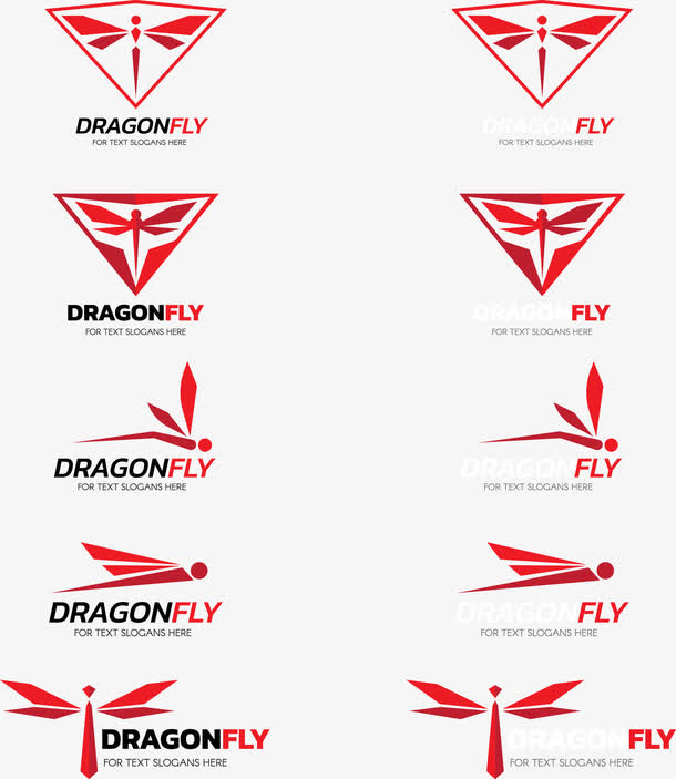 矢量蜻蜓飞翔图标LOGO免抠