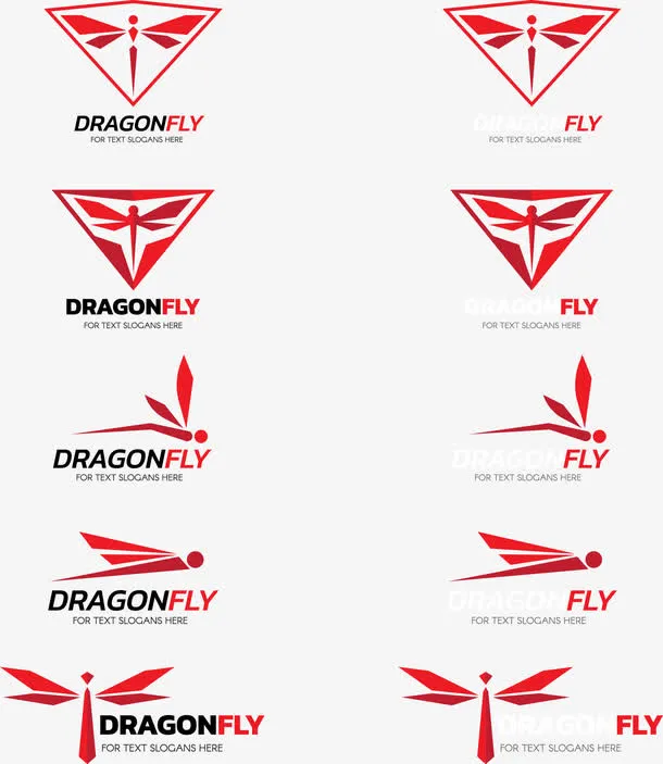 矢量蜻蜓飞翔图标LOGO免抠
