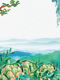 蓝色清新手绘春季海报背景