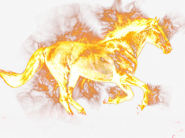 帅气火焰马免扣免抠