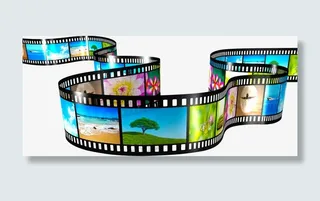 卡通可爱春天胶卷彩色免抠