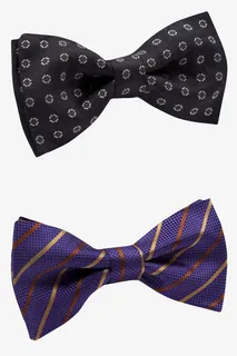 黑色高贵白色圆点西装领结实物免抠