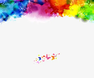 矢量炫酷五彩装饰墨迹边框素材免抠