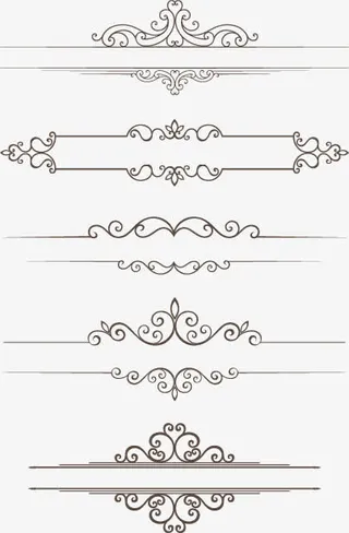欧美风花纹分割线集合免抠