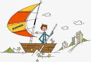 卡通扬帆起航免抠