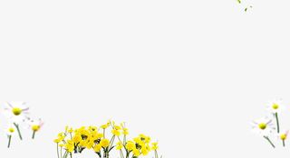 清新郊外花朵美景草地免抠