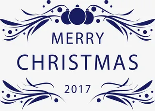 深蓝色圣诞标题框免抠