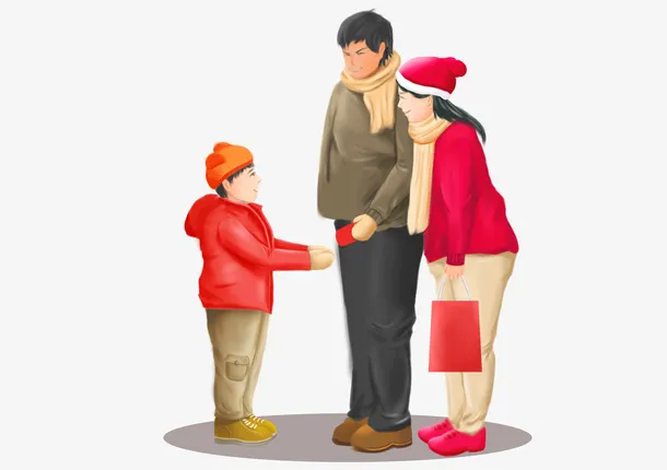 卡通手绘新年红包免抠