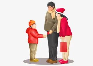 卡通手绘新年红包免抠