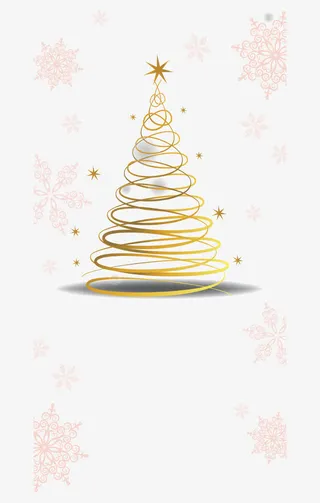 圣诞节金色圣诞树免抠