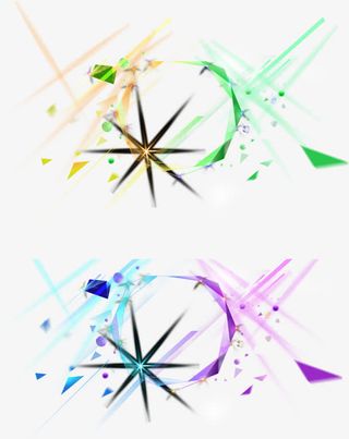 发光炫光几何体漂浮装饰免抠