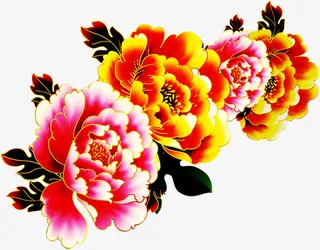 牡丹花盛世年*庆元素免抠
