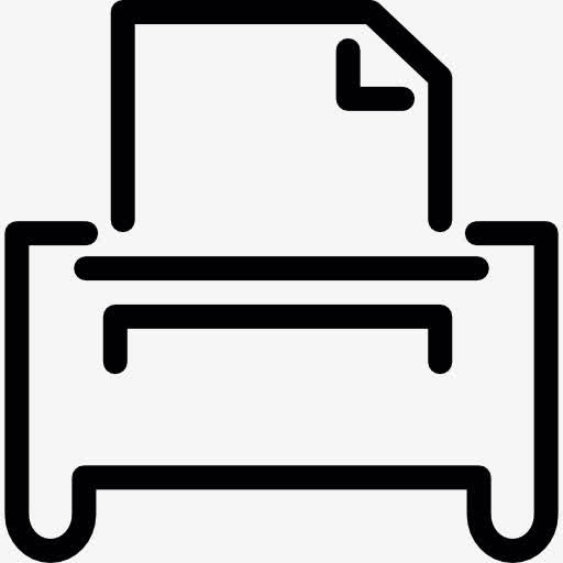 打印机和折叠的纸图标免抠