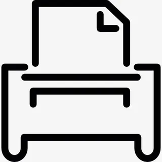 打印机和折叠的纸图标免抠