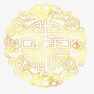 中国风传统烫金花纹免抠图免抠