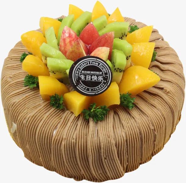 水果流苏之乐（栗蓉蛋糕）免抠