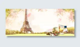 春天出境游海报免抠