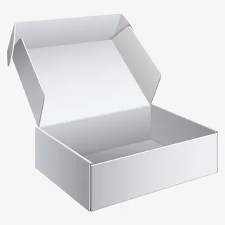 手绘卡通白色礼盒包装盒效果免抠