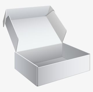 手绘卡通白色礼盒包装盒效果免抠