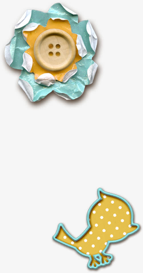 卡通可爱纽扣设计花瓣免抠