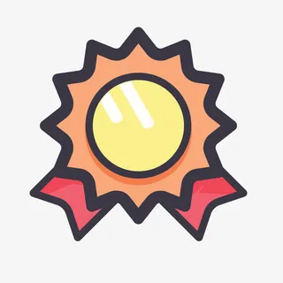 卡通棒棒哒矢量奖牌免抠