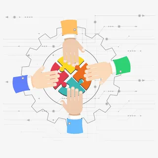 加盟合作拼图装饰免抠