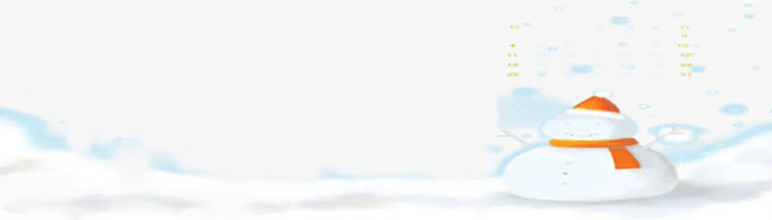 手绘卡通雪人雪地免抠