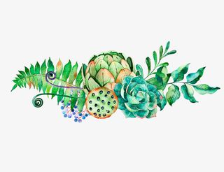 清新唯美水墨手绘花朵免抠