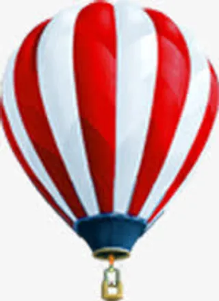 红色热气球免抠